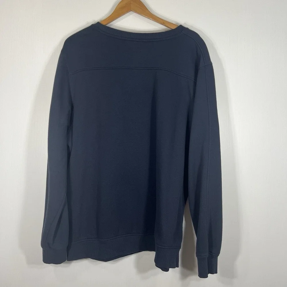 Richer‎ Poorer Crew Sweatshirt Mens Size XXL Navy Blue Cotton Blend Ribbed Hem
